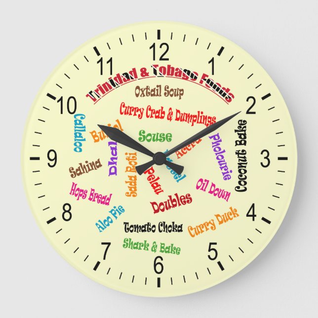Relógio Grande Comidas locais de Trinidad e Tobago (Frente)