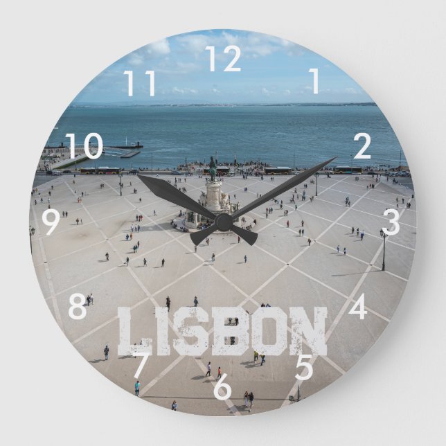 Relógio Grande Commerce Square de cima em Lisboa, Portugal (Frente)
