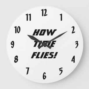 Relógio Grande Como o tempo voa, preto e branco
