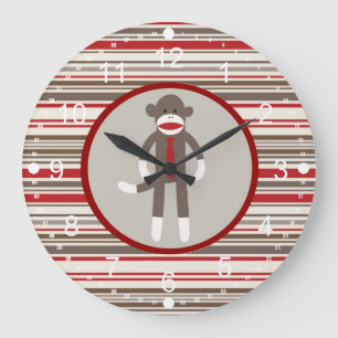 Relógio Grande Como um macaco da peúga do chefe com o laço em