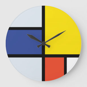 Relógio Grande Composição A de Piet Mondrian - Arte Moderna Abstr