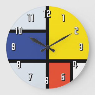 Relógio Grande Composição Piet Mondrian A - Arte Moderna Abstra