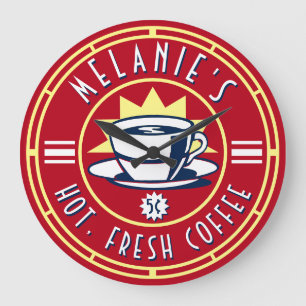 Relógio Grande Compro de café retrô Café Diner Modelo