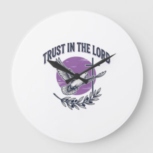 Relógio Grande Confie no Senhor Design de Camiseta Cristã Pombo (