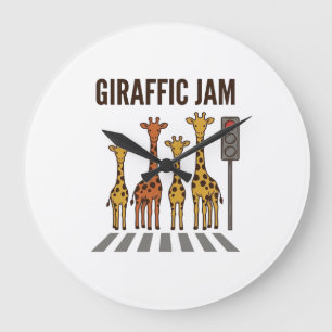 Relógio Grande Congestionamento Giraffico Cruzamento de Girafa Di