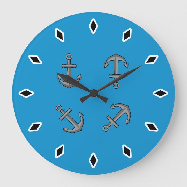 Relógio Grande Conjunto de Âncoras do Barco de Animação (Frente)