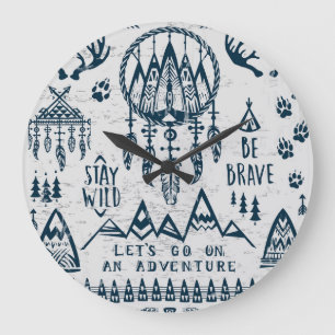 Relógio Grande Conjunto de vintagens da aventura do viagem.