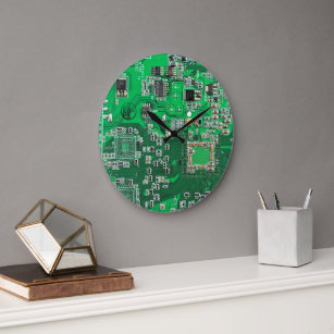 Relógio Grande Conselho do circuito do Geek do computador verde