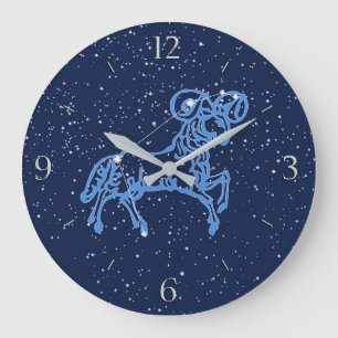 Relógio Grande Constelação de Áries e Signo do Zodíaco com Estrel