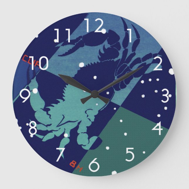 Relógio Grande Constelação de caranguejo cancer Vintage Astrologi (Frente)