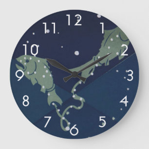 Relógio Grande Constelação de Peixes de Peixes Zodíaco Astrologia