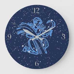 Relógio Grande Constelação de Virgem e Sinal Zodiac com Estrela