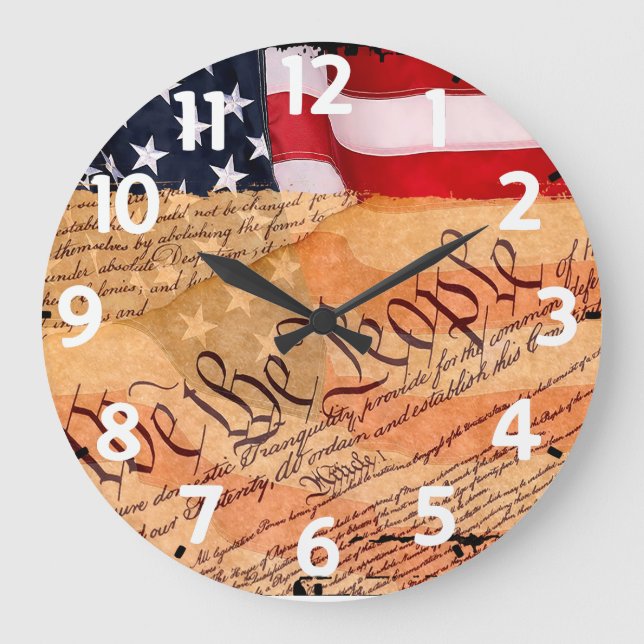 Relógio Grande Constitution Acrylic Round Wall Clock (Frente)