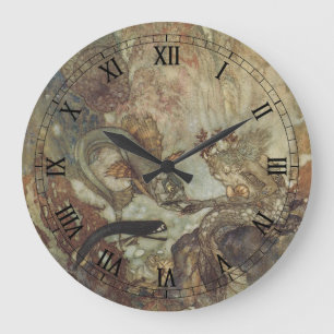 Relógio Grande Conto de Fadas Vintage, A Sereia por Edmund Dulac