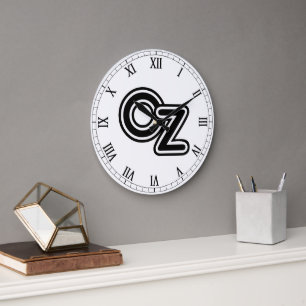 Relógio Grande Conto de Fadas Vintage Preto e Branco do Mágico de