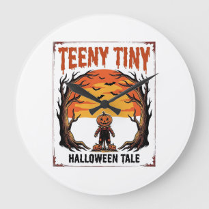 Relógio Grande Conto de Halloween Teeny Tiny Assustador Cena Vint