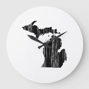 Relógio Grande Contorno do Estado de Michigan em apuros