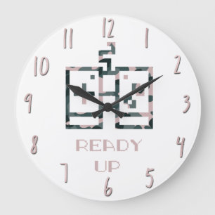 Relógio Grande Controle de Jogo Camuflado Rosa Pronto Gamer