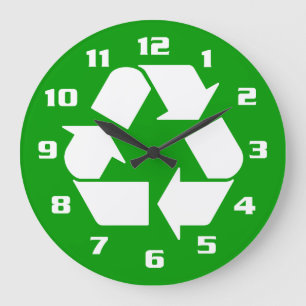 RELÓGIO GRANDE COOL WHITE RECYCLE SYMBOL