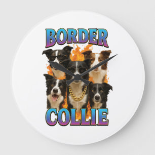 Relógio Grande Cópia de Border Collie