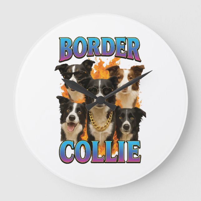 Relógio Grande Cópia de Border Collie (Frente)
