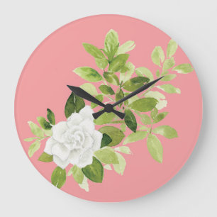 Relógio Grande Cor de água floral de jasmim de jardinia