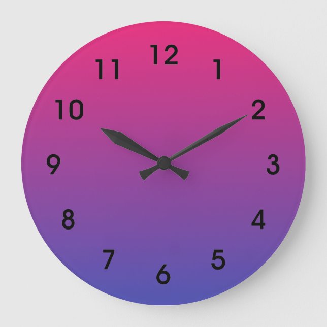 Relógio Grande Cor-de-rosa e roxo (Frente)
