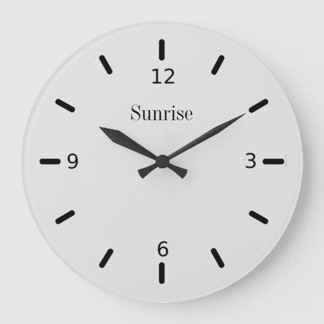 Relógio Grande Cor do Prata Elegante e Preto (Frente)