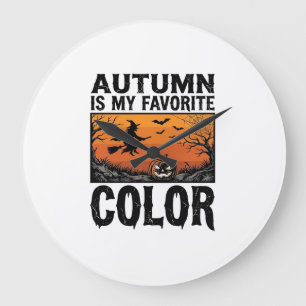 Relógio Grande Cor Favorita de Outono Halloween Abóbora Vetor Des
