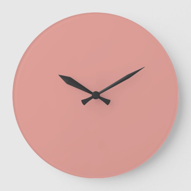 Relógio Grande Cor simples rosa flamingo pastel (Frente)