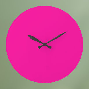 Relógio Grande Cor Sólida Neon Rosa