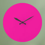 Relógio Grande Cor Sólida Neon Rosa<br><div class="desc">Cor Sólida Neon Rosa</div>