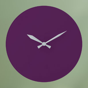 Relógio Grande Cor Sólida Púrpura da beringela