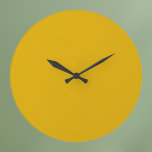 Relógio Grande Cor Sólido Amarelo da Mostarda<br><div class="desc">Cor Sólido Amarelo da Mostarda</div>