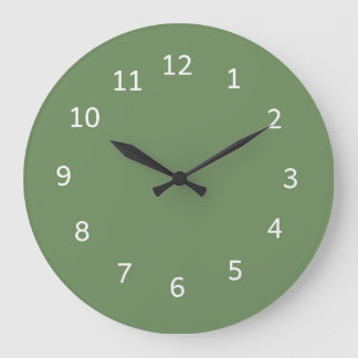 Relógio Grande Cor Verde Vidro do Mar Design Simples Minimalista