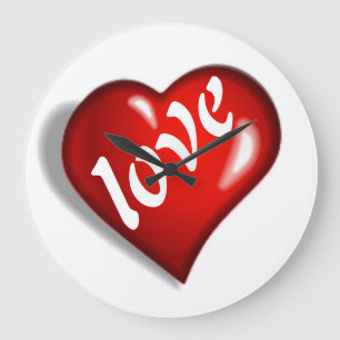 RELÓGIO GRANDE CORAÇÃO DO AMOR VERMELHO