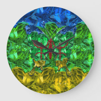 Relógio Grande Corações e borboletas ao fundo da bandeira Amazigh