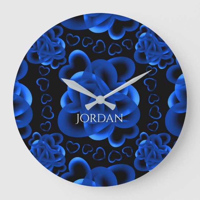 Relógio Grande Corações Inteiro Padrão (Frente)