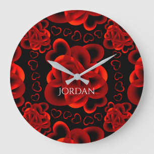 Relógio Grande Corações Inteiro Padrão