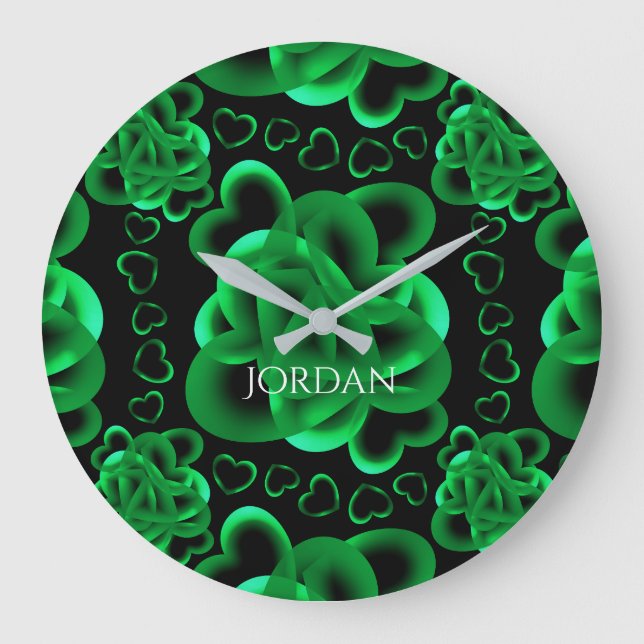 Relógio Grande Corações Inteiro Padrão (Frente)