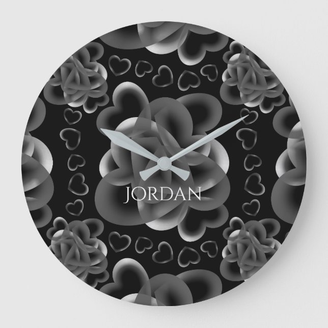 Relógio Grande Corações Inteiro Padrão (Frente)