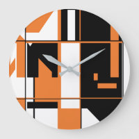 Corante Laranja Abstrato Geométrico Branco Preto