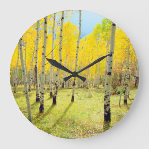 Relógio Grande Cores de outono das árvores Aspen 4