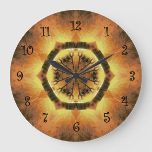 Relógio Grande Cores Tuscanas ~ Dourado, Russet, Branco 74