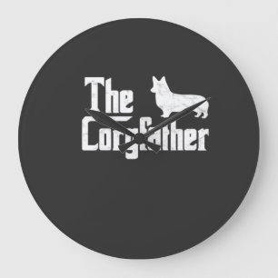 Relógio Grande Corgi Dad o Corgfather Camisa engraçada para amant