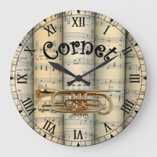 Relógio Grande Cornet ~ Vintage Sheet Music ~ Única ~
