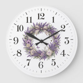 Relógio Grande coroa de lavanda vintage da provença