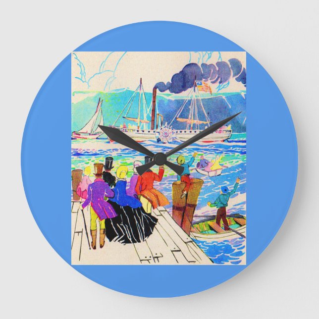 Relógio Grande corrida de iates do século XIX (Frente)