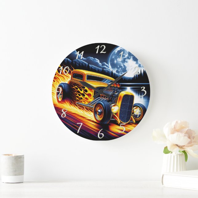 Relógio Grande Corridas clássicas a quente sob a lua de cheio (Lar)