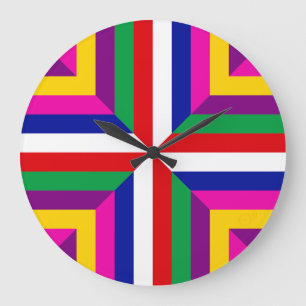 Relógio Grande Corte transversal de uma estrela – Vermelho/Branco